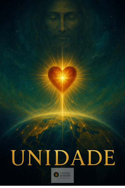 Somos Um: A Verdade Oculta por Trás da Luz que a Ciência Começa a Redescobrir 1 Coração dourado irradiando luz sobre a Terra, simbolizando a Unidade, a Consciência Divina e a Luz Espiritual que permeiam toda a criação